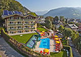 Sun Terrace with view over Zell am See and the surrounding mountains.